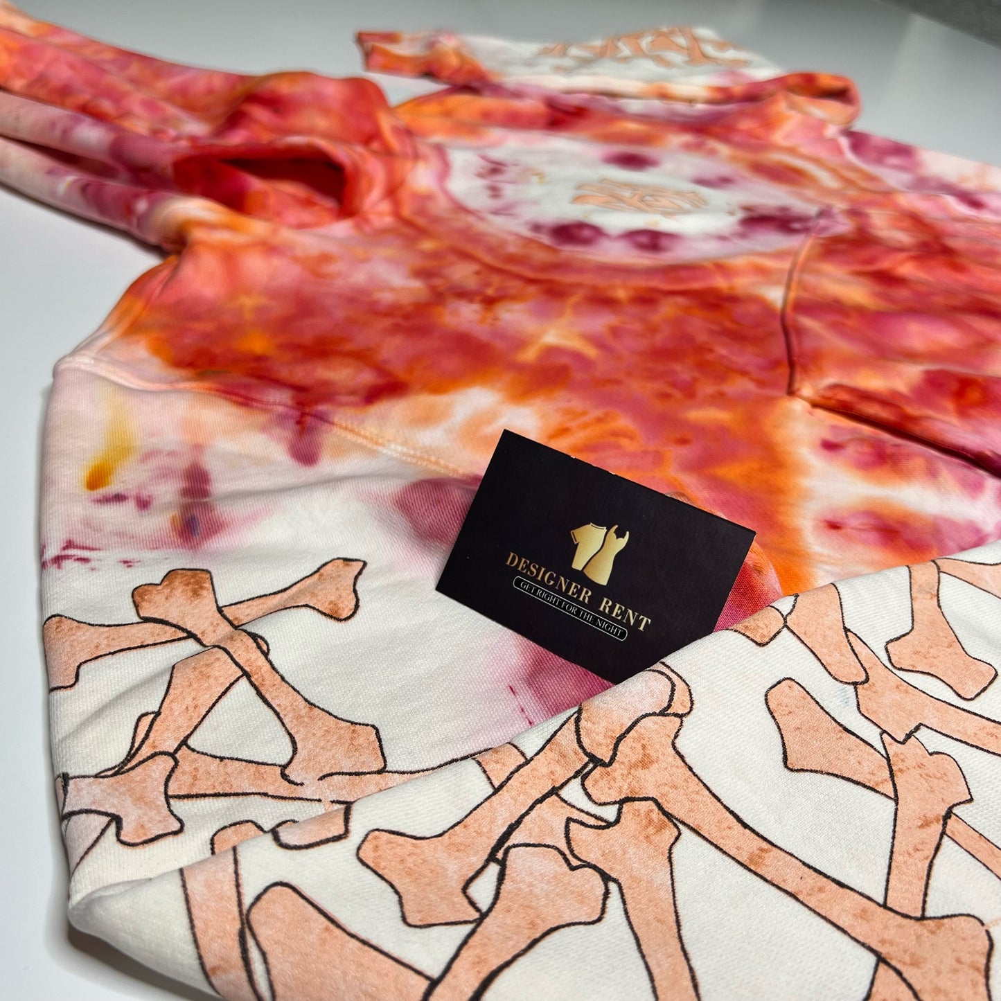 Amiri Tie-Dye Bones Hoodie - Orange