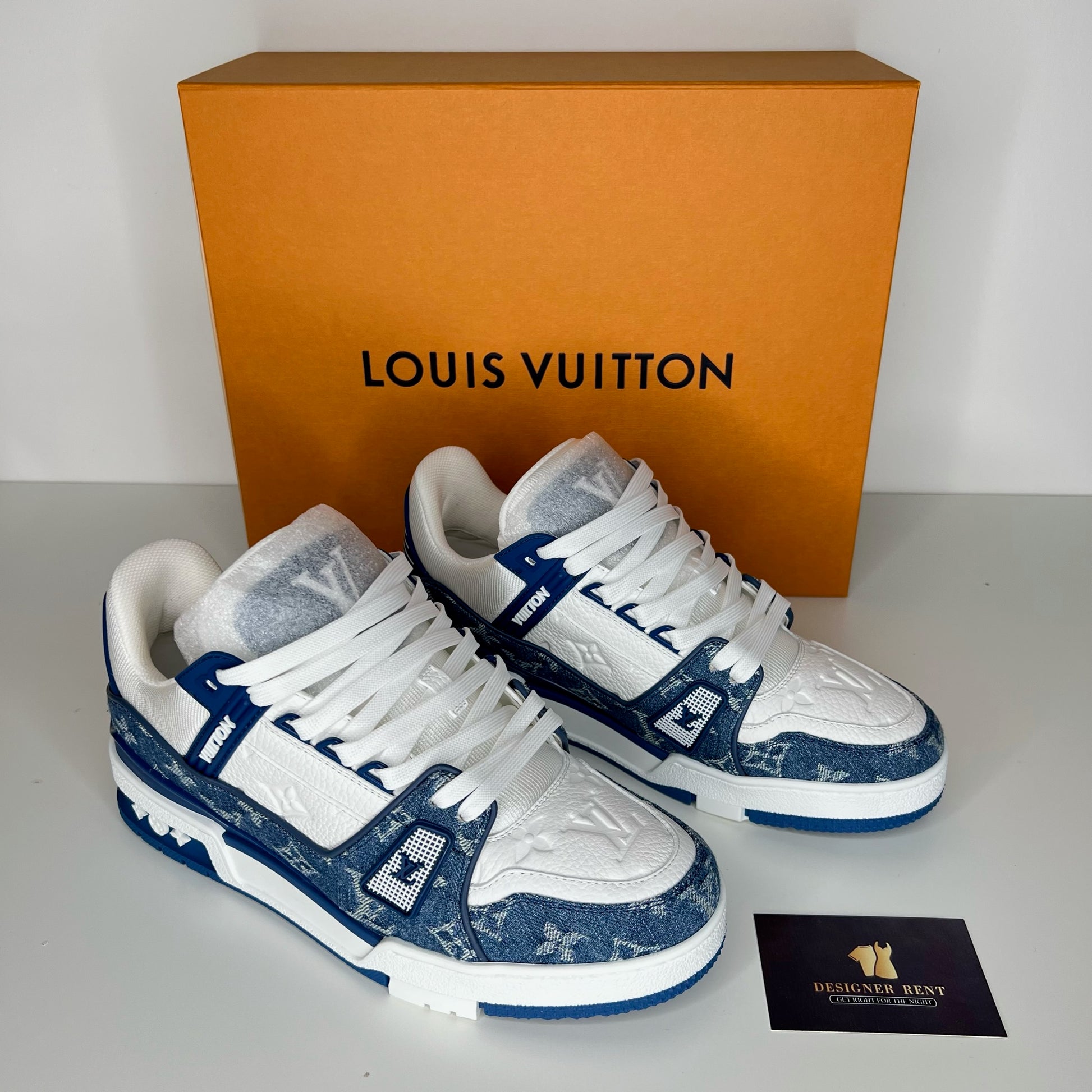 DS Louis Vuitton Trainer Sneaker Blue Denim US Men 8-13 LV Air Retro 4  Yeezy LV2