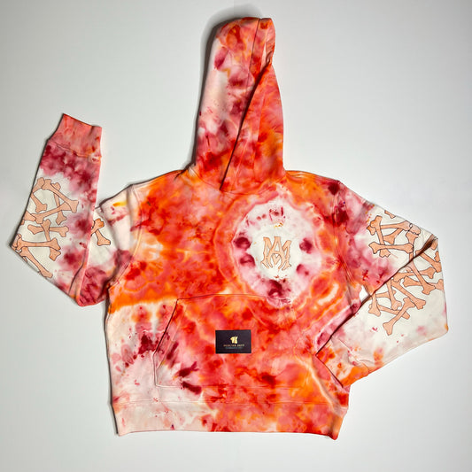 Amiri Tie-Dye Bones Hoodie - Orange